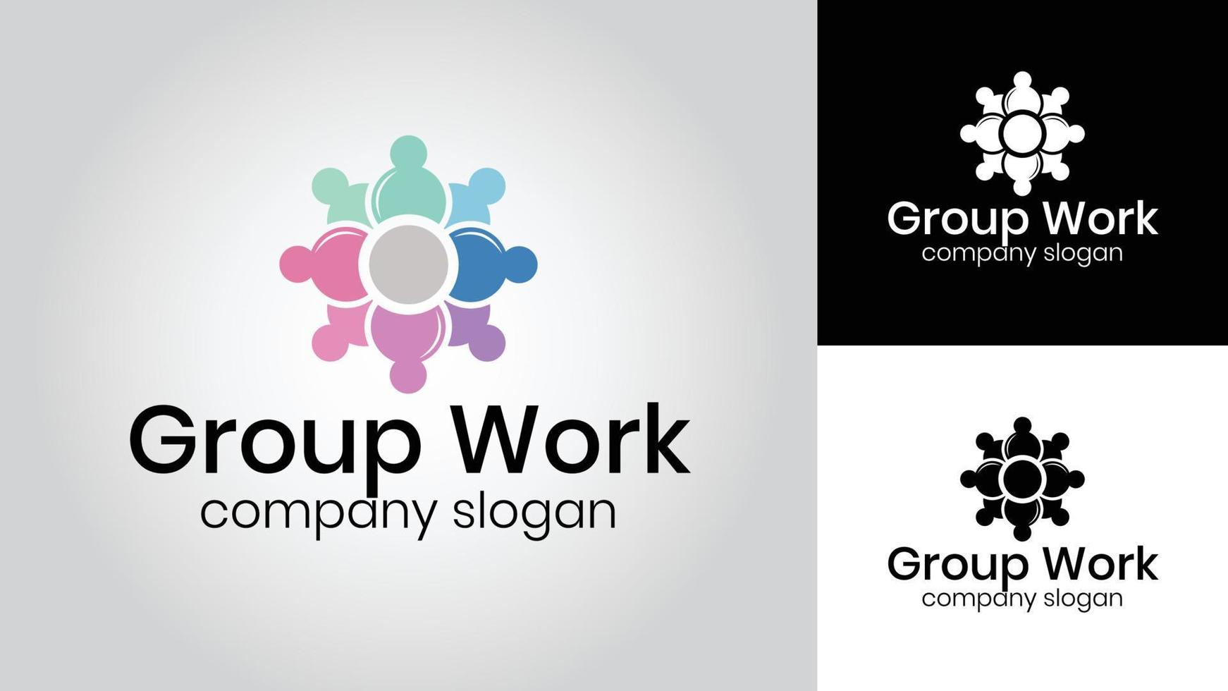 Group Work Business Vector Logo Design