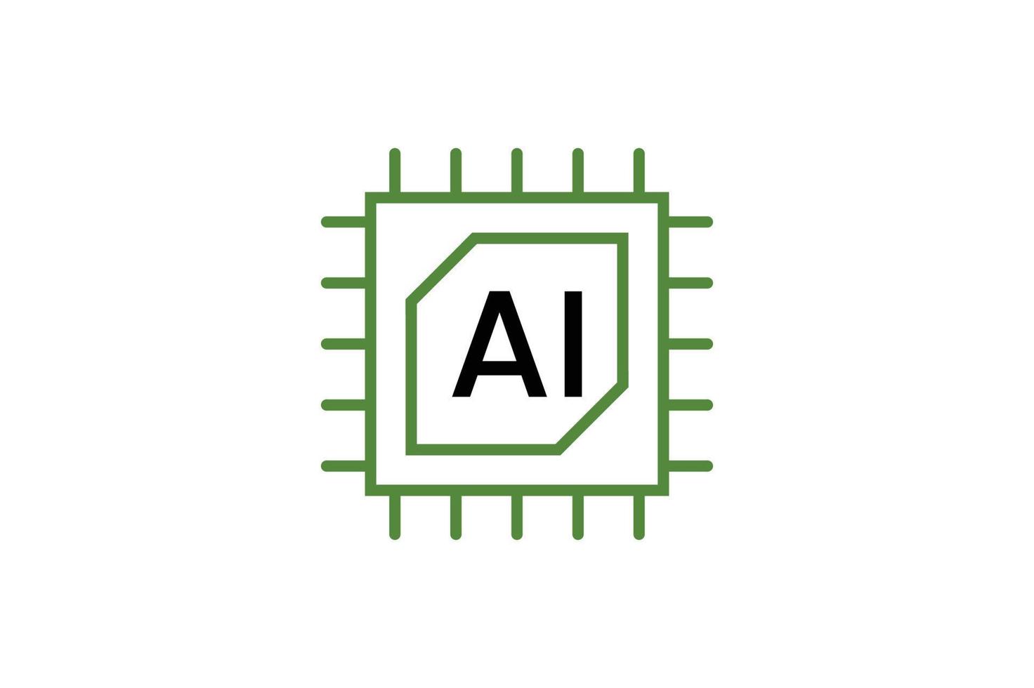 AI Minimal Tech Chip Logo Design vector