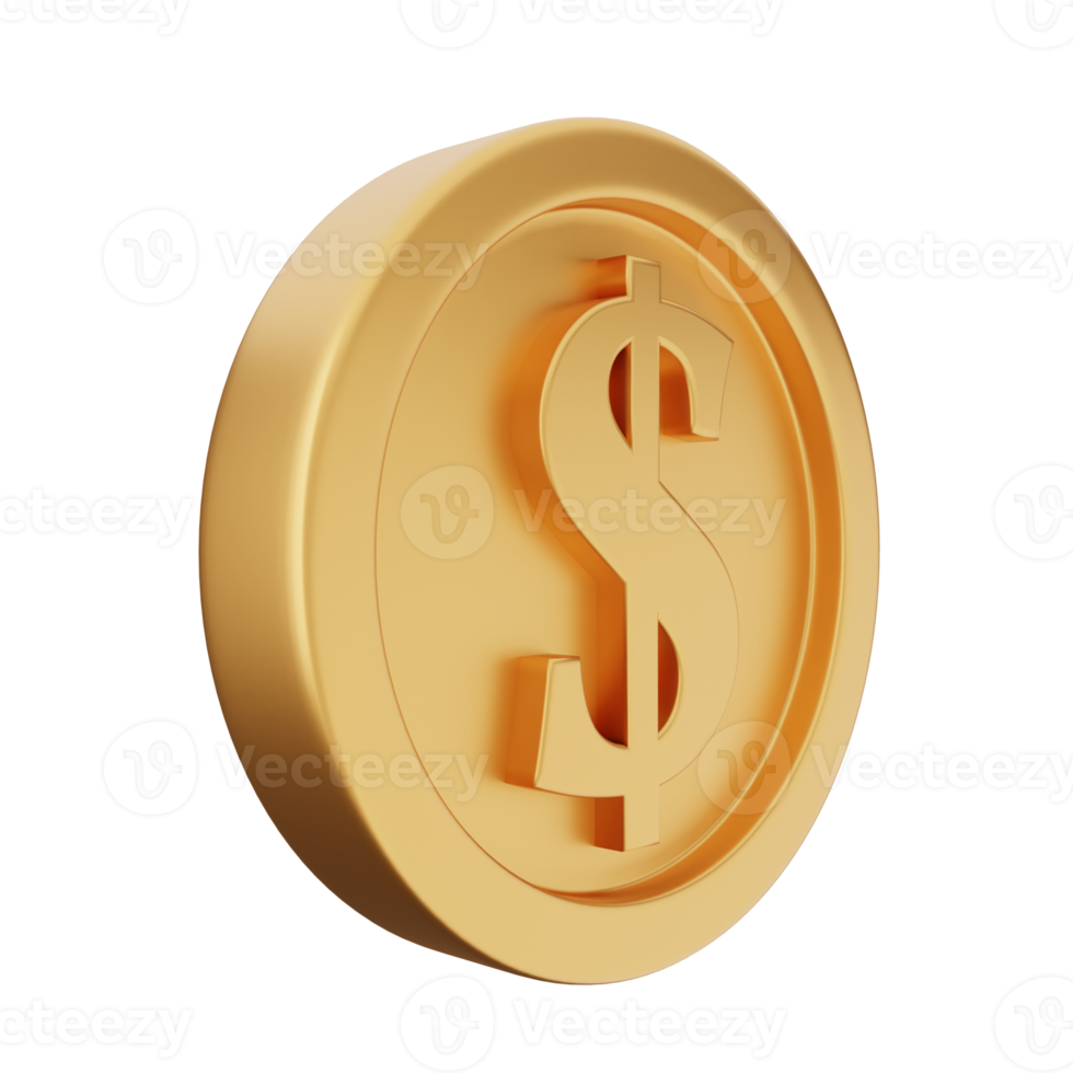 3d coin gold dollar silver bronze png