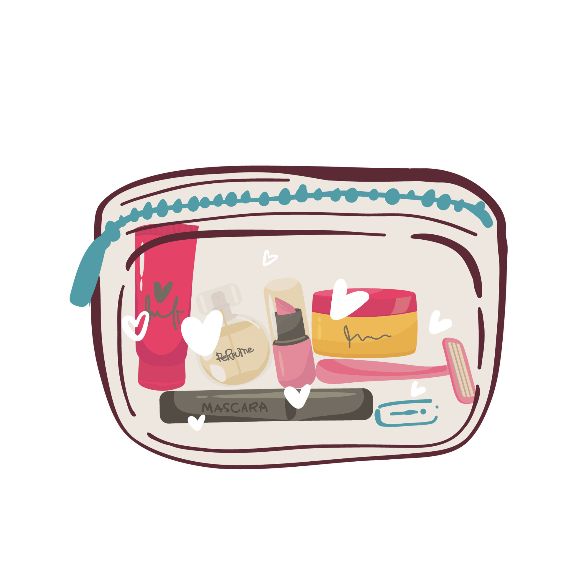 Female Skincare Cosmetic Products In A Cosmetic Bag Vector female-skincare-cosmetic-products-in-a-cosmetic-bag-vector