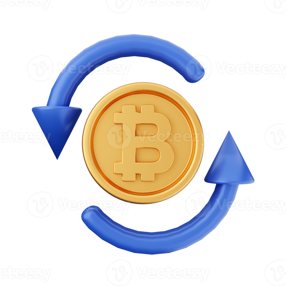 3d bitcoin kryptovaluta ikon illustration png