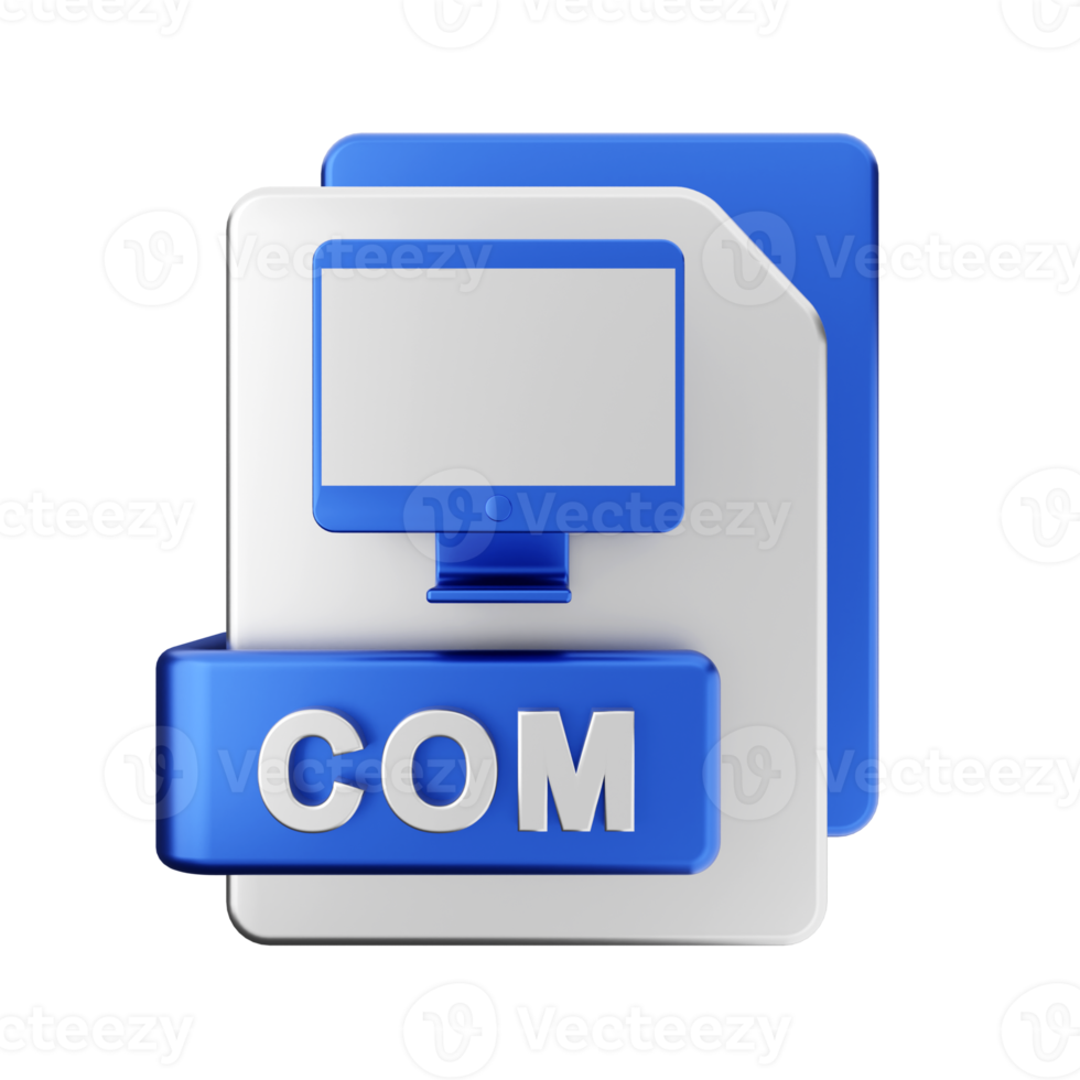 3d com file icon illustration png