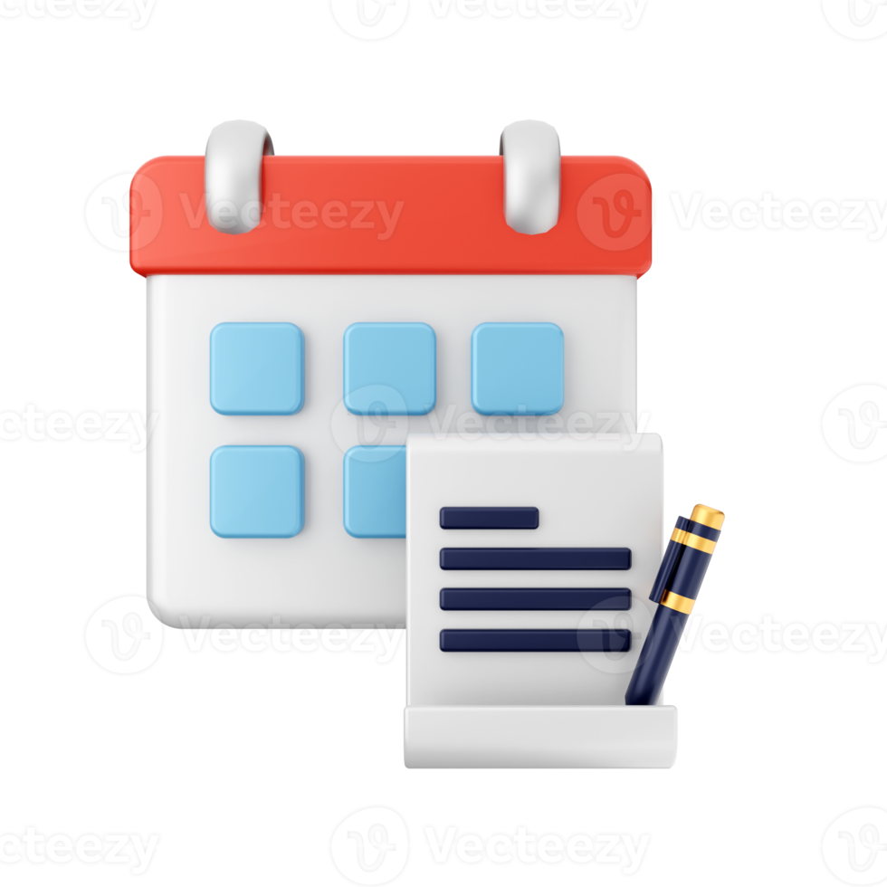 3d kalender händelse datum dag schema ikon illustration png