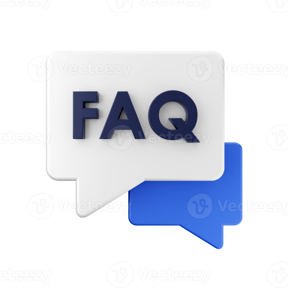 3d frequently asked questions icon illustration render png