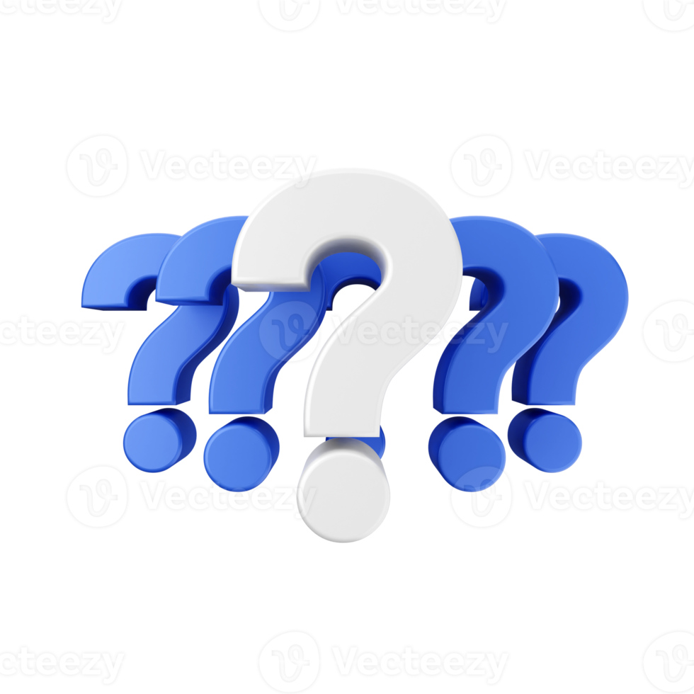 3d frequently asked questions icon illustration render png
