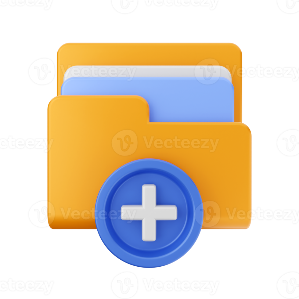 3d folder file icon illustration png