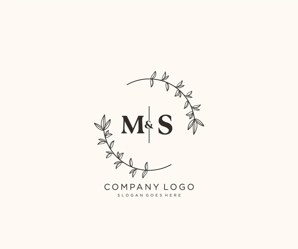 inicial em letras hermosa floral femenino editable prefabricado monoline logo adecuado para spa salón piel pelo belleza boutique y cosmético compañía. vector