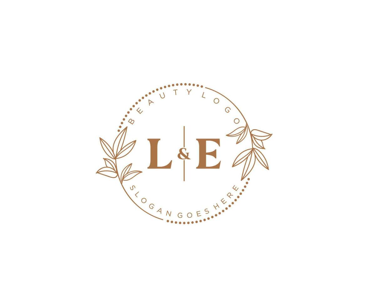 inicial le letras hermosa floral femenino editable prefabricado monoline logo adecuado para spa salón piel pelo belleza boutique y cosmético compañía. vector