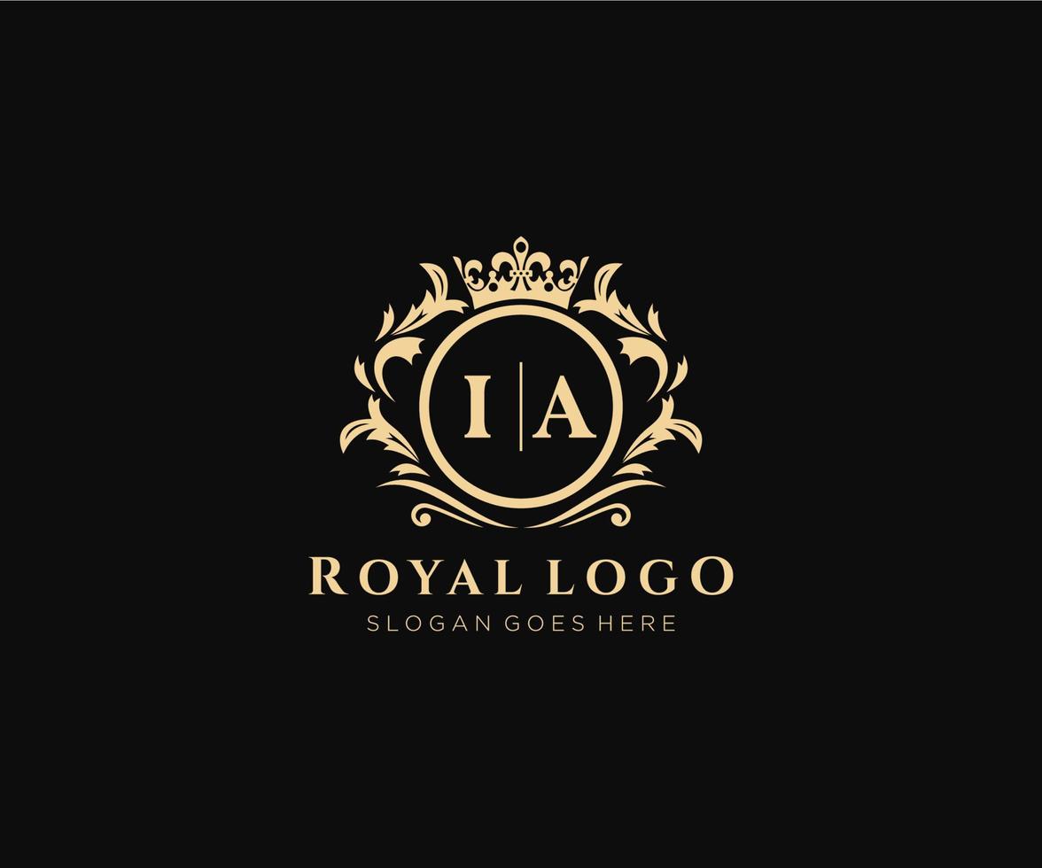 inicial I a letra lujoso marca logo plantilla, para restaurante, realeza, boutique, cafetería, hotel, heráldico, joyas, Moda y otro vector ilustración.