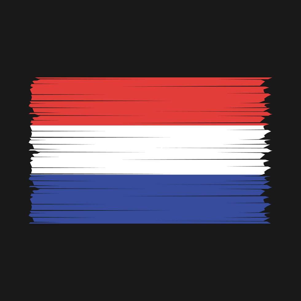 Netherlands Flag Brush Vector