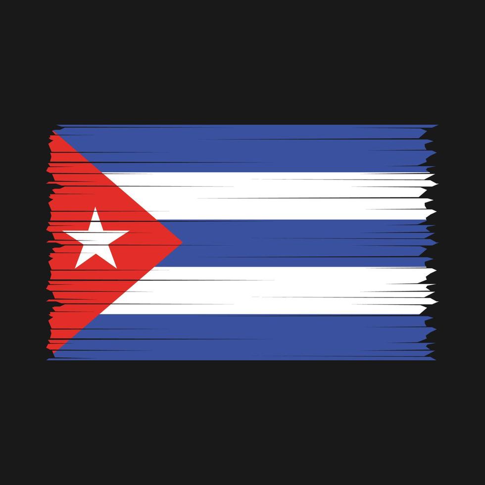 Cuba Flag Brush Vector