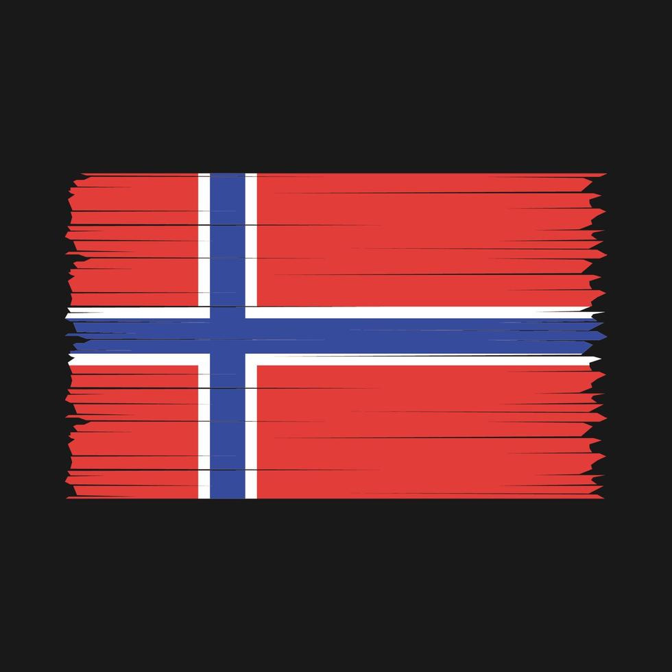 vector de pincel de bandera de noruega