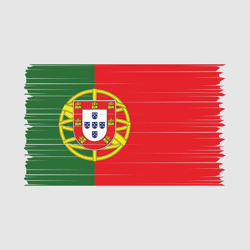 vector de pincel de bandera de portugal