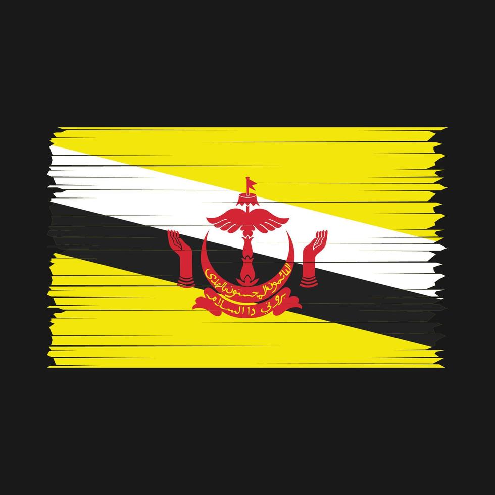 Brunei Flag Brush Vector