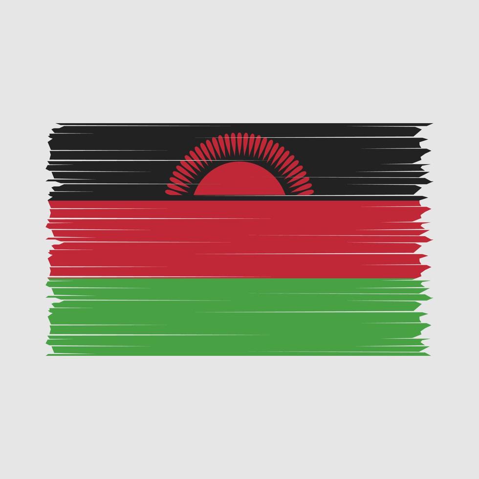 Malawi Flag Brush Vector