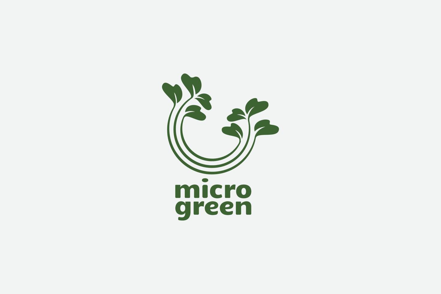 dinámica microverde logo con vegetal coles como el icono. vector