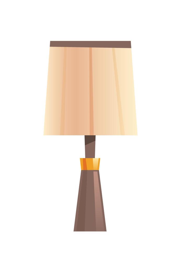 Bedside table lamp with beige shade, home lighting vector