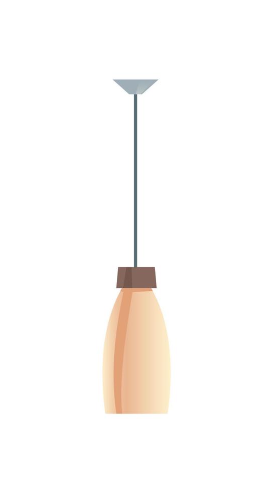 Pendant lamp with beige shade, lighting equipment vector