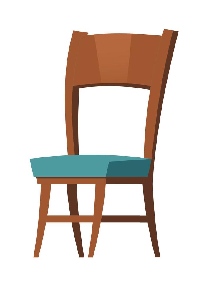de madera silla mueble dibujos animados elemento para habitación interior vector