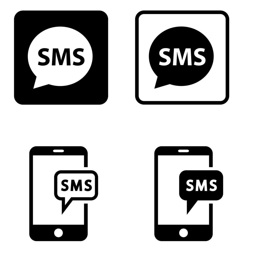 SMS icono vector colocar. mensaje ilustración firmar recopilación. comunicación símbolo o logo.