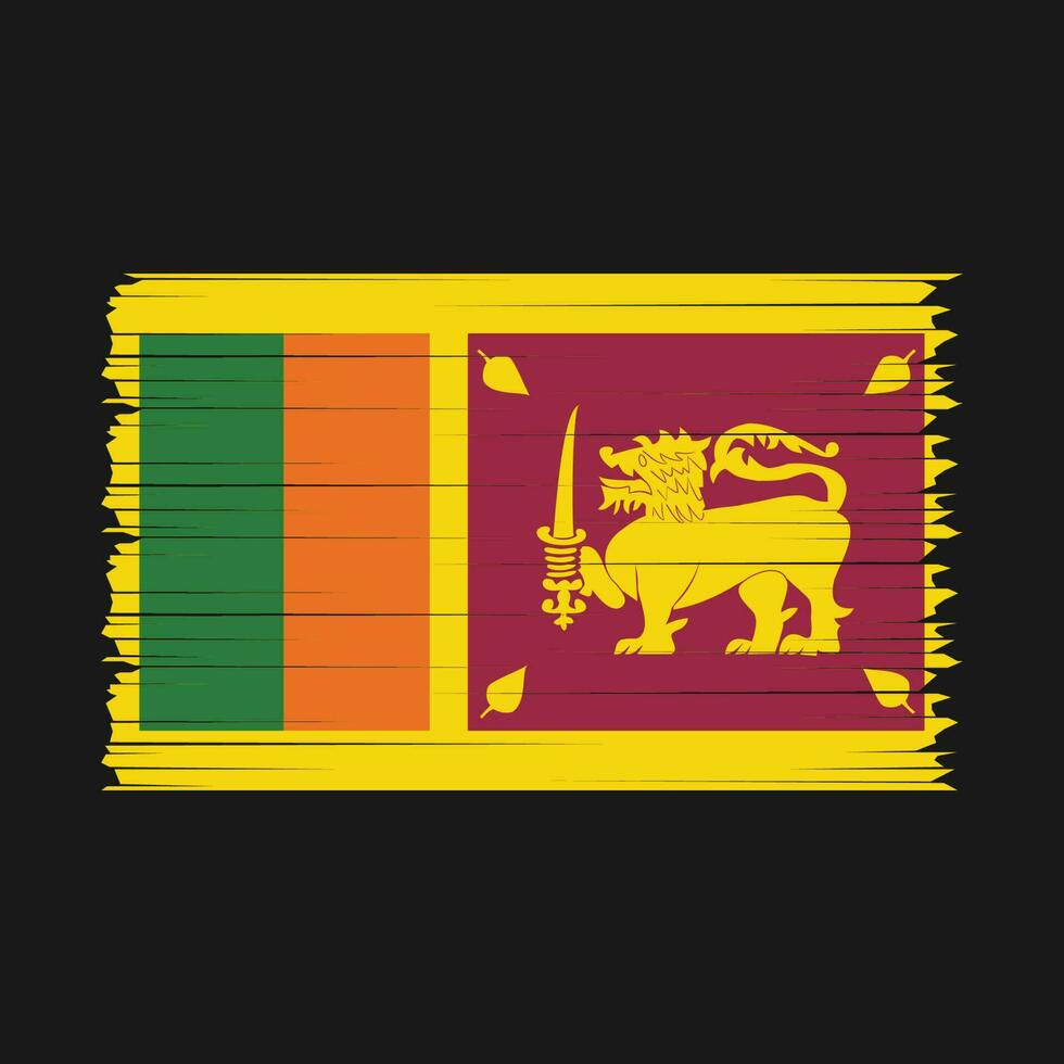 Sri Lanka Flag Brush Vector