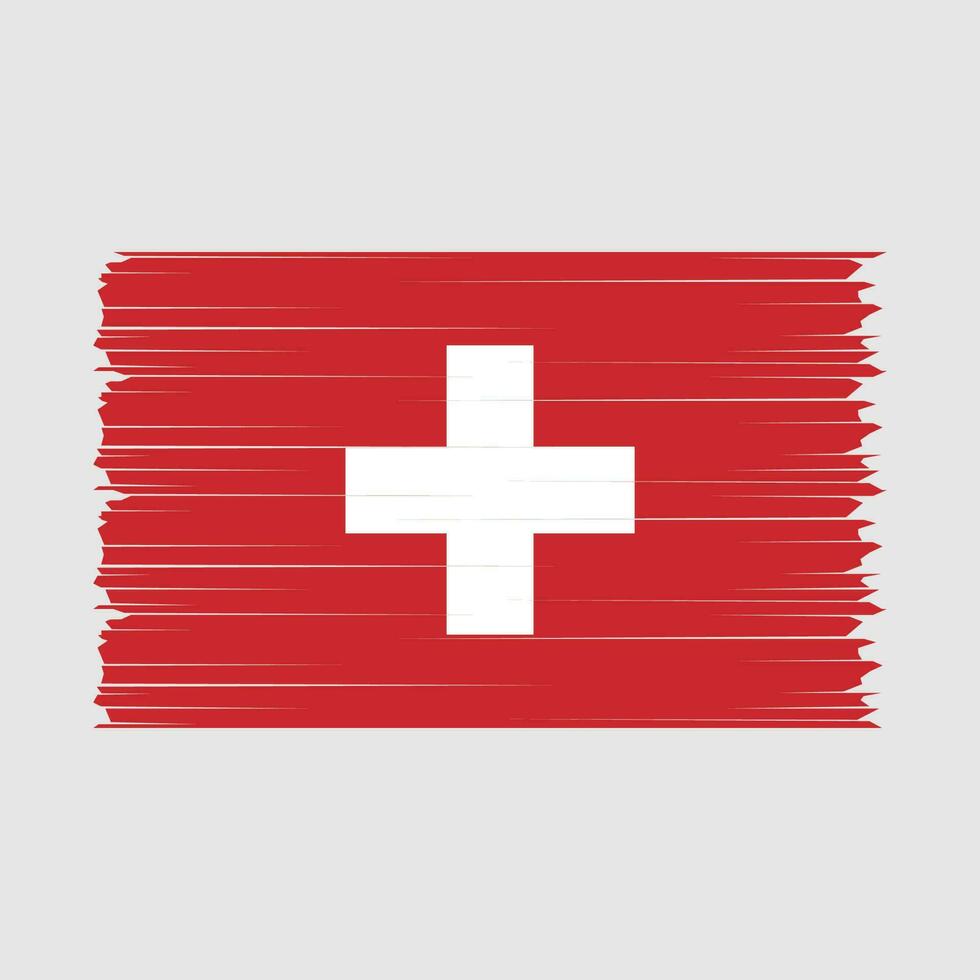 Switzerland Flag Brush Vector