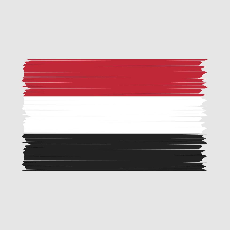 Yemen Flag Brush Vector