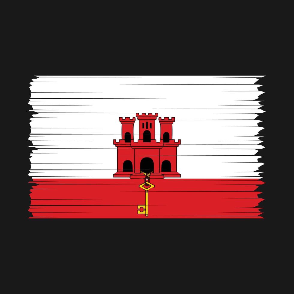 Gibraltar Flag Brush Vector