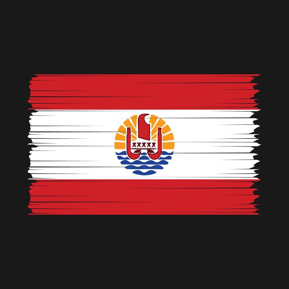 French Polynesia Flag Brush Vector