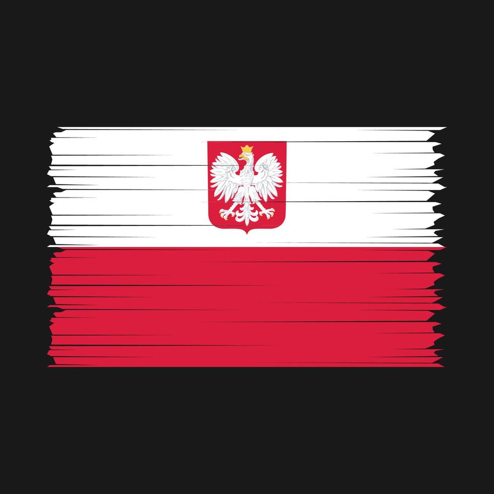 Poland Flag Brush Vector