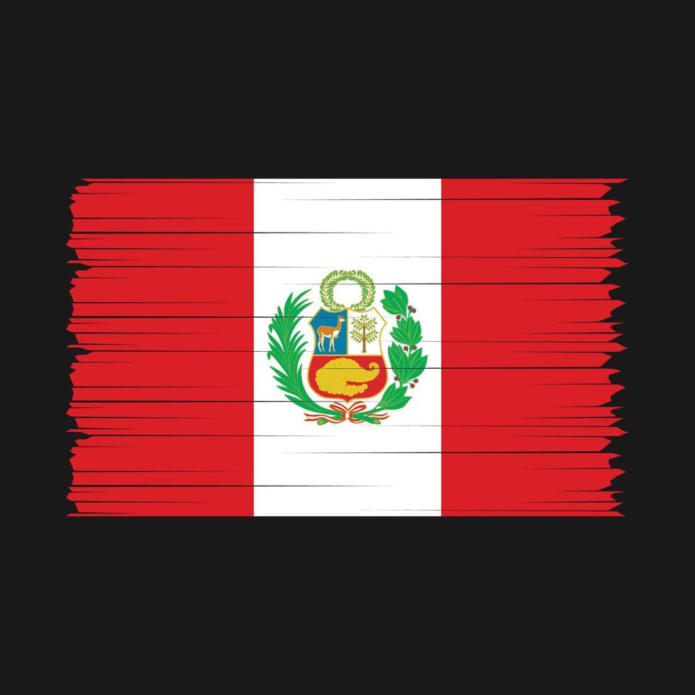 vector de pincel de bandera de perú