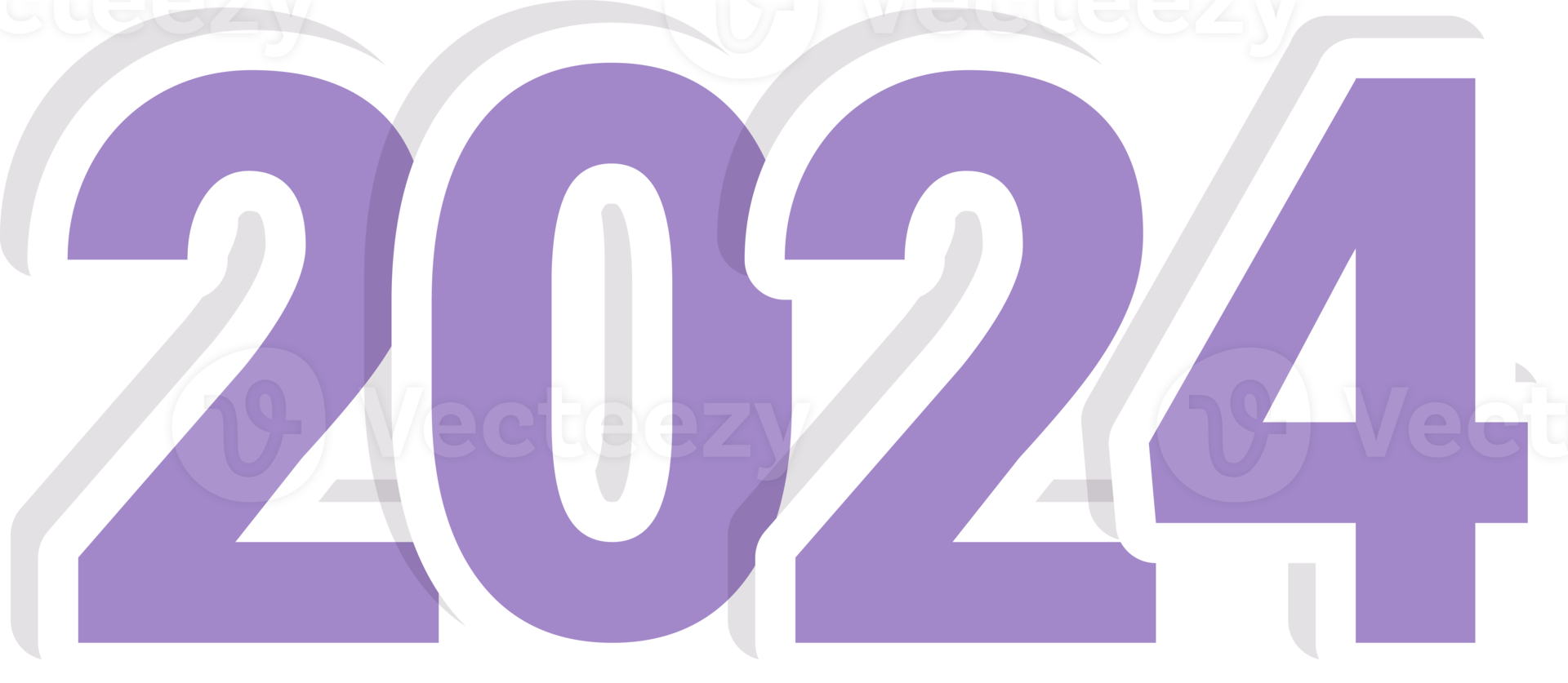 2024 number on white background, sticker, decal. PNG. 21844737 PNG