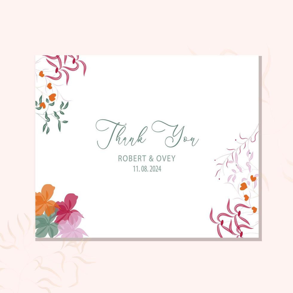 Thank You Card Design vector