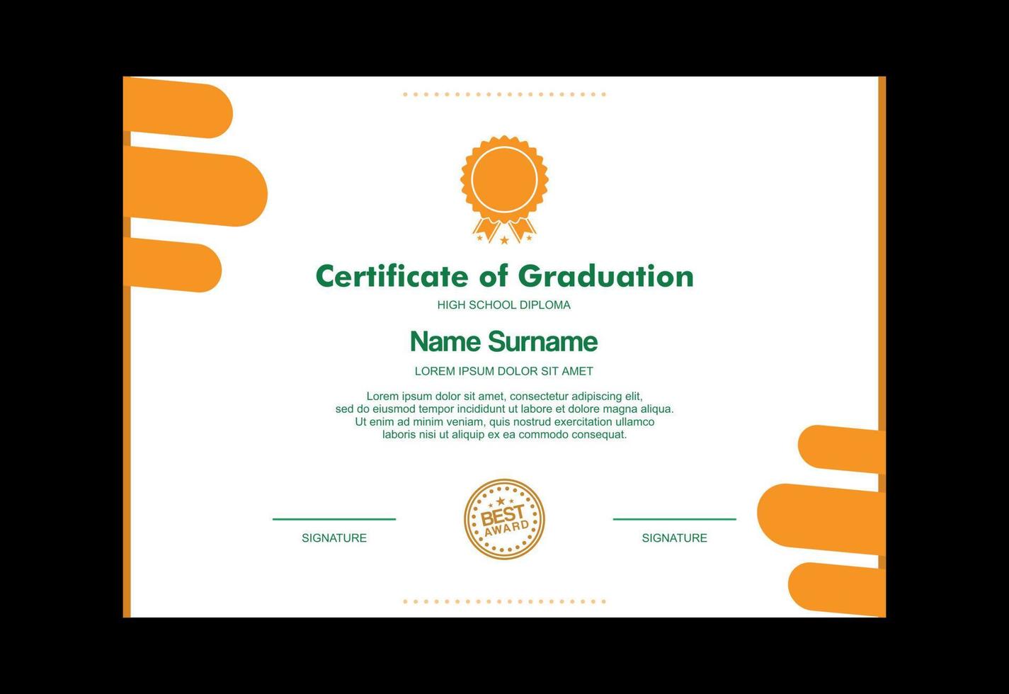 template certificate in vector