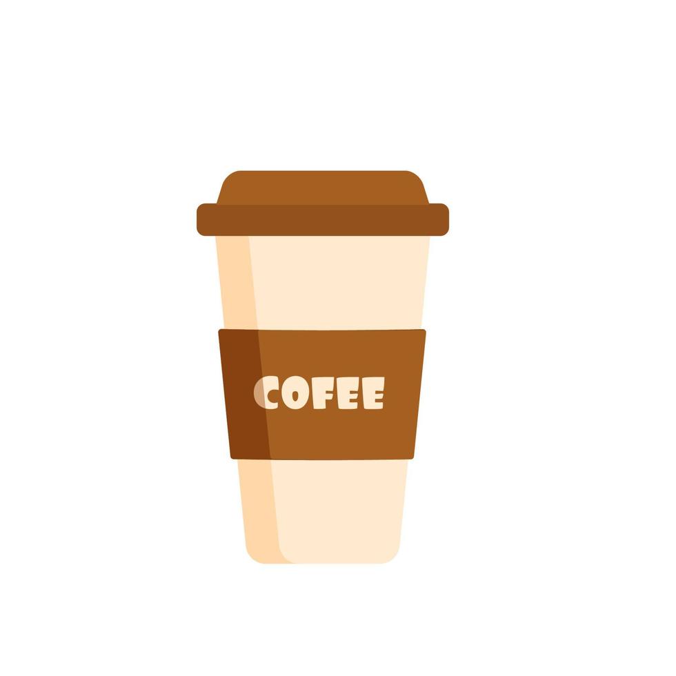 Delicious cofee paper cup icon. Drink vector illustration design