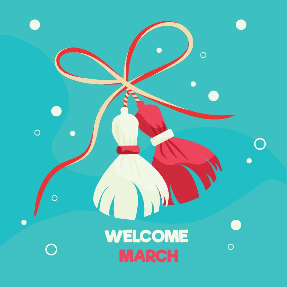 bab marta day. hello march. spring vector