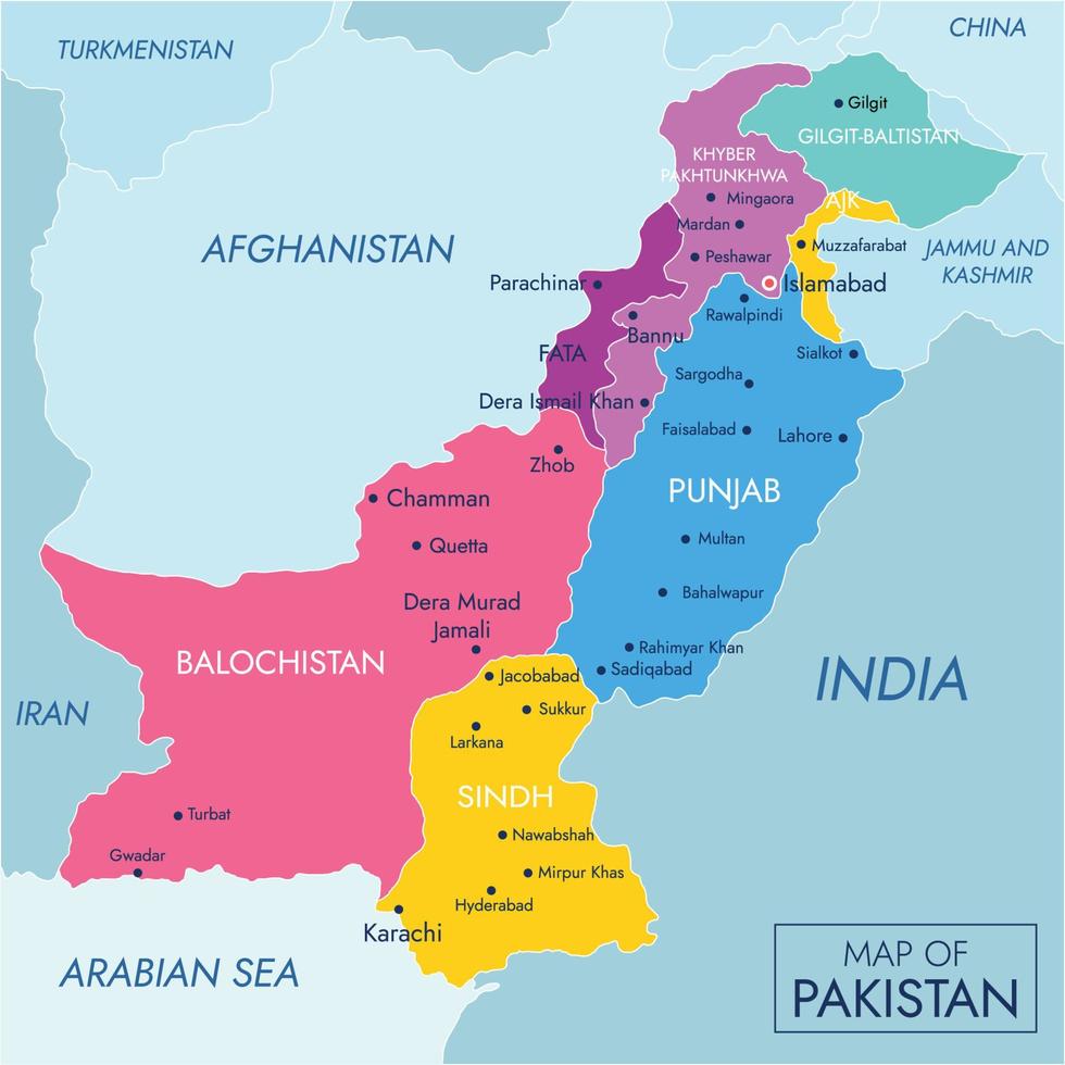 mapa de pakistán vector