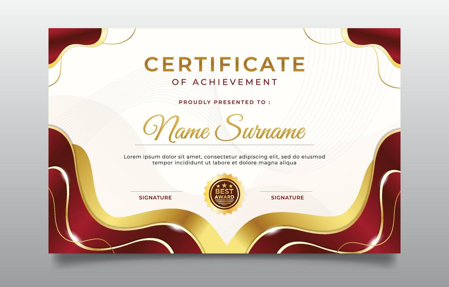 Professional Certificate of Achievement Template vector