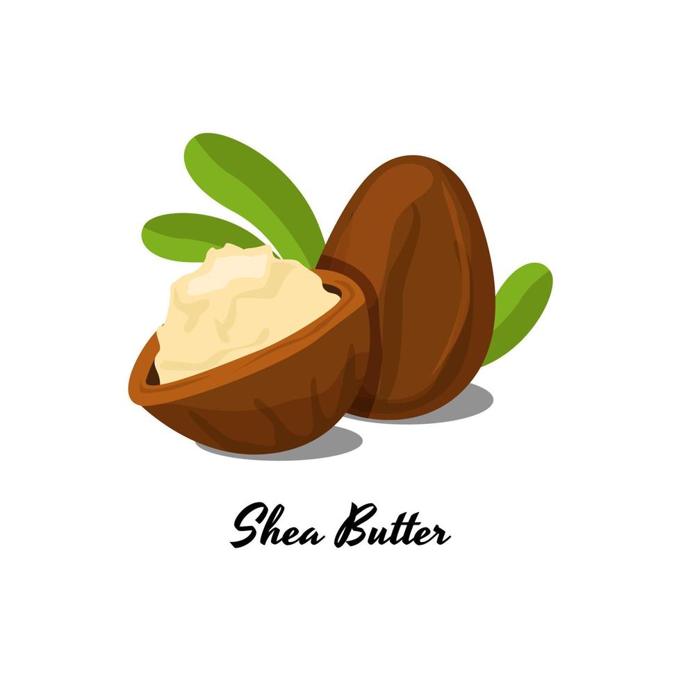 Shea Butter Cosmetics Face Skin Care Beauty Lotion Ingredient Design Vector