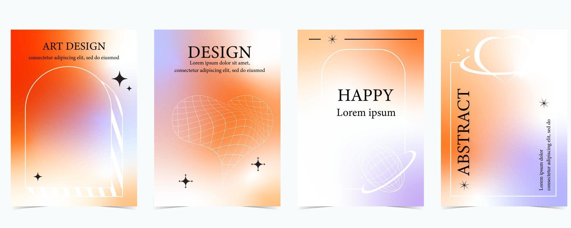 gradient background with y2k and groovy style vector