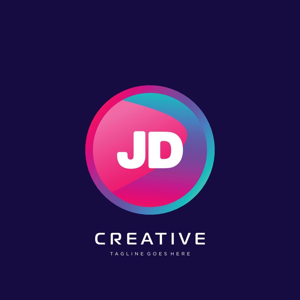 JD initial logo With Colorful template vector. vector