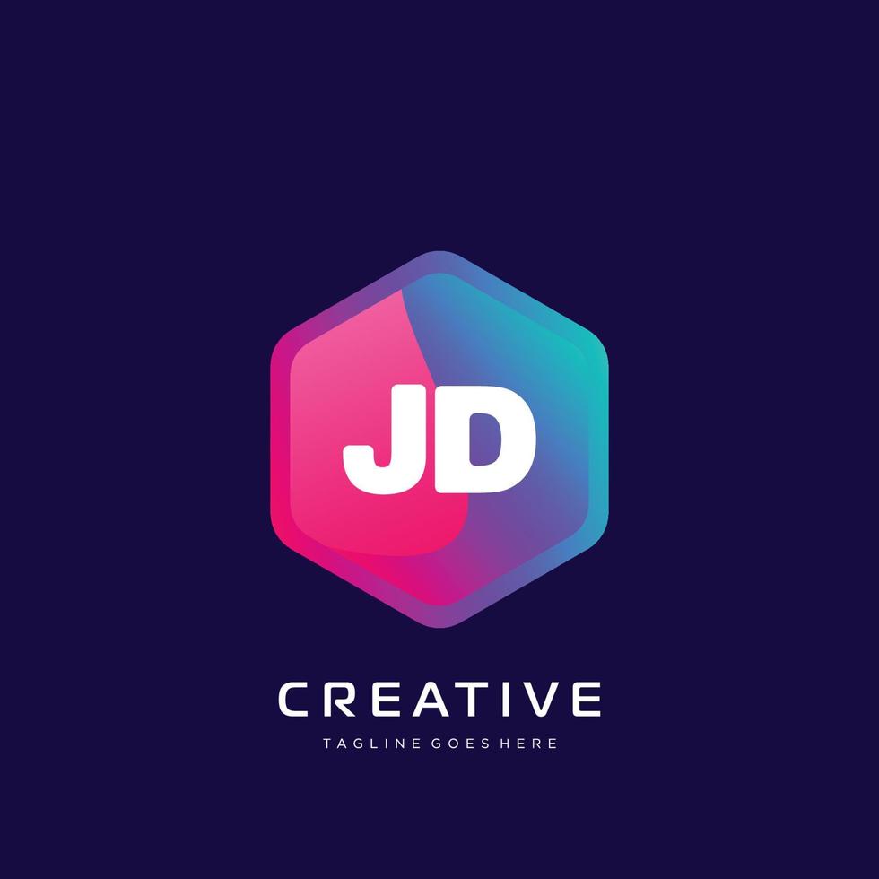 JD initial logo With Colorful template vector. vector