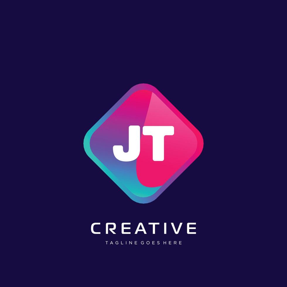 JT initial logo With Colorful template vector. vector