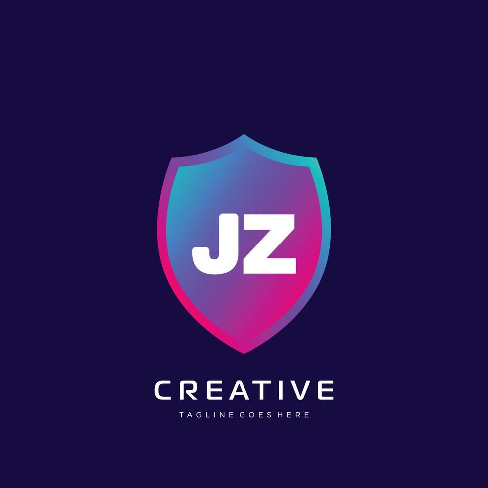 JZ initial logo With Colorful template vector. vector