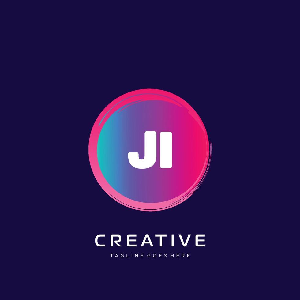 JI initial logo With Colorful template vector. vector