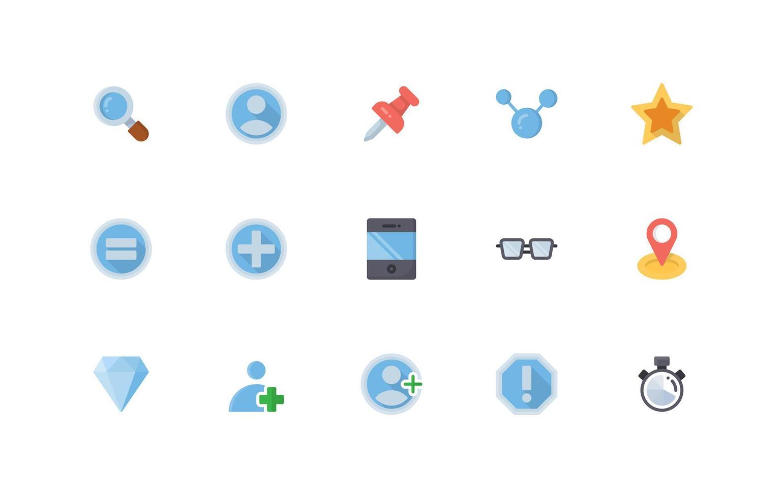 user interface essential icon set in flat style vector