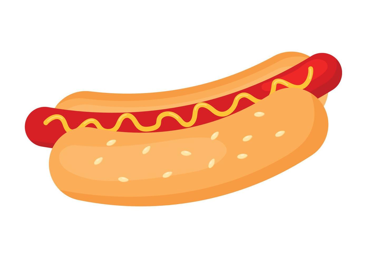 Hot Dog Fast Food Icon Vector Illustration