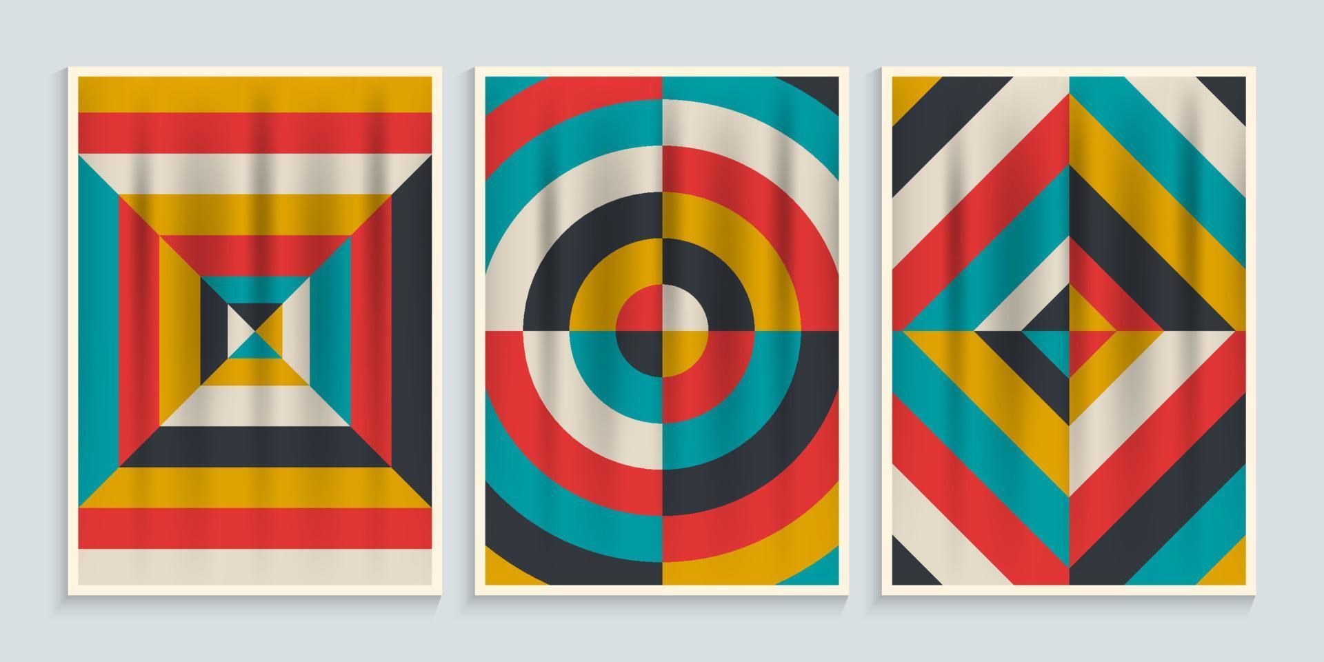 Wall art posters with geometric design vector