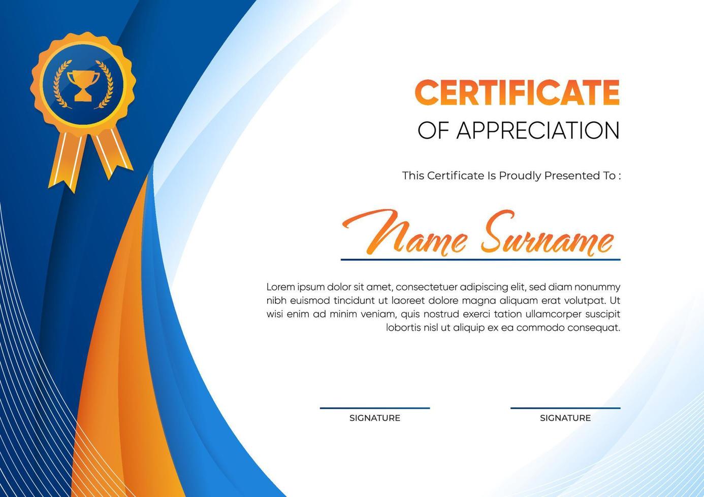 Certificate Template for School or University Education vector