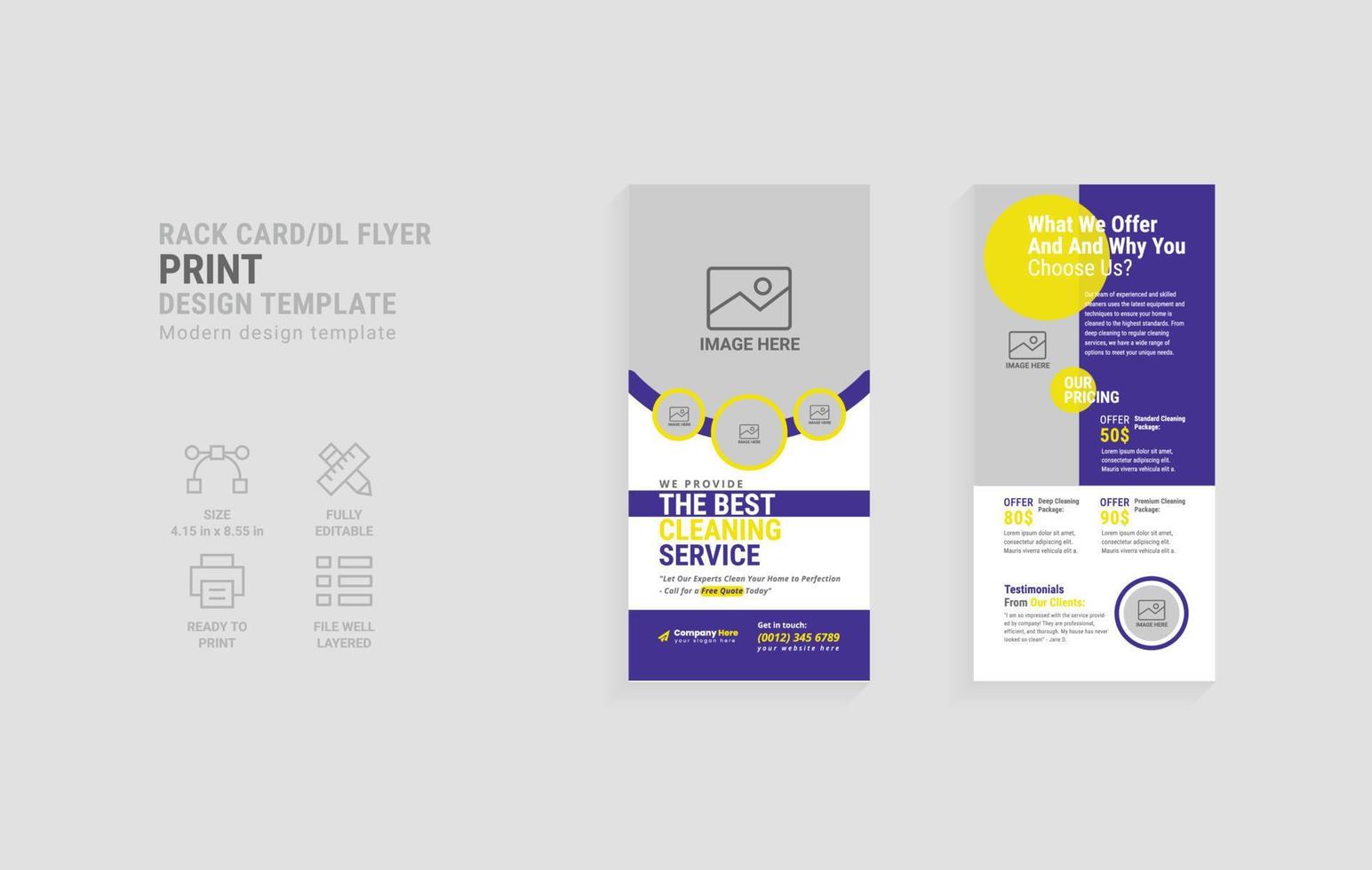 Dl flyer for cleaning Industry companies vector